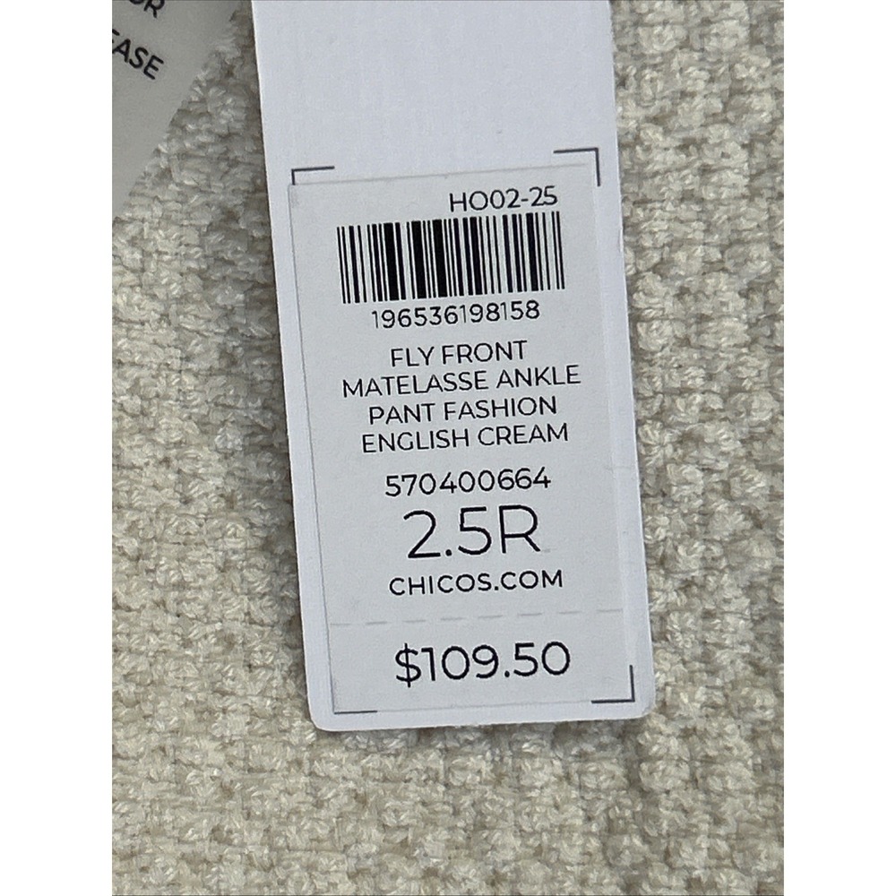 NWT Women's Chicos Matelasse Ankle Chino Pants Sz 14 (2.5) $109 New - Picture 6 of 6